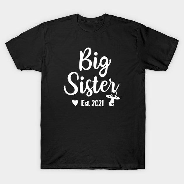 Promoted To Big Sister Cute Big Sister 2021 T-Shirt by Lulaggio